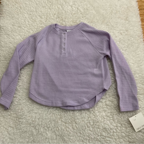 Falls Creek Kids Long Sleeve Lavender Purple Waffle Top M 7/8 Brand New Snap - Picture 4 of 5